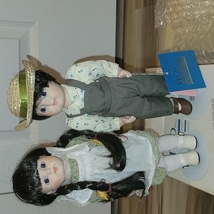 NWT Twin Porcelain Collectable Dolls